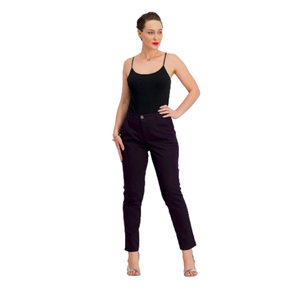 NWT Womens Size 12 12x30 Democracy Dark Purple Jari Colored Straight Leg Pant